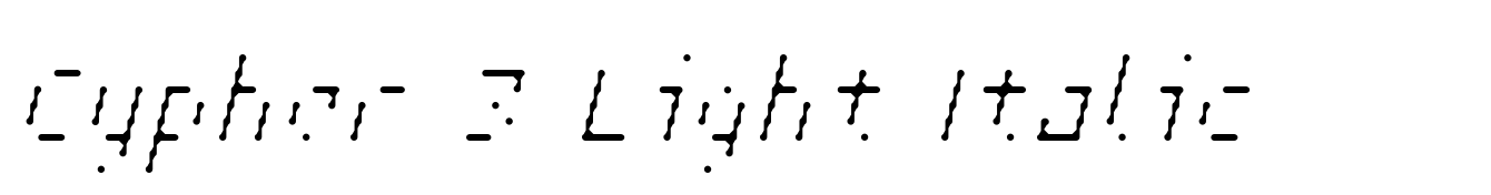 Cypher 3 Light Italic